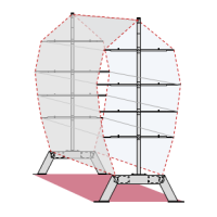 Modul der Modellanlage mit verstellbaren Stahlrahmen und Netzen
