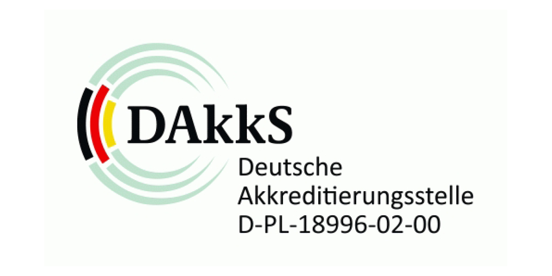 Logo der Deutschen Akkreditierungsstelle GmbH mit Akkreditierungsnummer