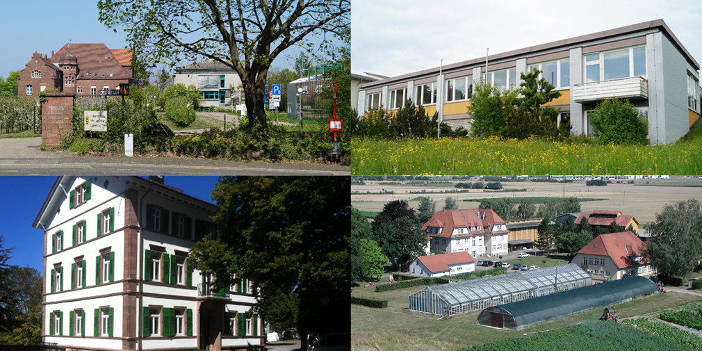 Die vier Standorte Hauptsitz Karlsruhe (links oben), Donaueschingen (rechts oben), Emmendingen-Hochburg (links unten) und Rheinstetten-Forchheim (rechts unten) Die vier Standorte Hauptsitz Karlsruhe (links oben), Donaueschingen (rechts oben), Emmendingen-Hochburg (links unten) und Rheinstetten-Forchheim (rechts unten)