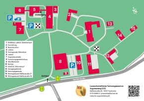 Geländeplan des LTZ Augustenberg in Karlsruhe