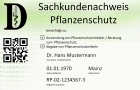 Sachkundenachweis Pflanzenschutz - Muster (Foto: ZEPP Bad Kreuznach)