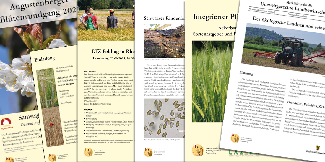 Einladungsflyer und Broschüren des LTZ Augustenberg