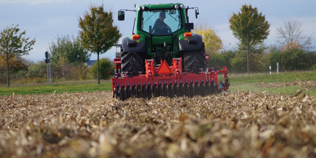 Stoppelbearbeitung eines Maisackers