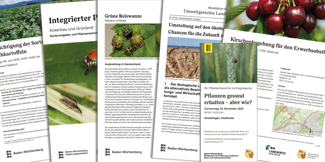 Einladungsflyer und Broschüren des LTZ Augustenberg