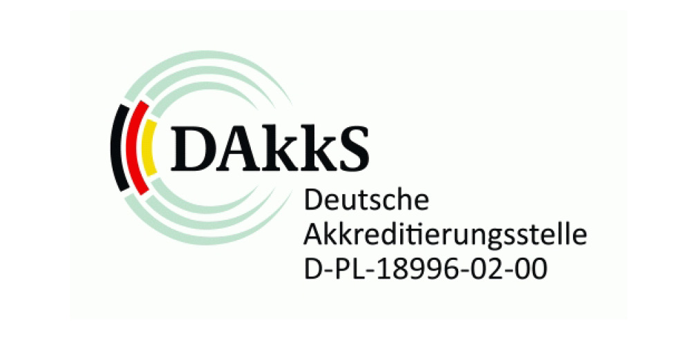 Logo der Deutschen Akkreditierungsstelle GmbH mit Akkreditierungsnummer Logo der Deutschen Akkreditierungsstelle GmbH mit Akkreditierungsnummer
