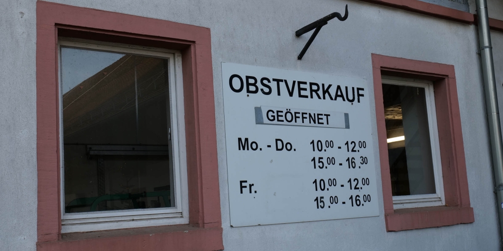 Öffnungszeiten des Obsthofs