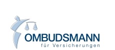 Logo des Versicherungsombudsmannes mit blauer Schrift und stilisierter Figur mit Waage in der Hand Logo des Versicherungsombudsmannes mit blauer Schrift und stilisierter Figur mit Waage in der Hand